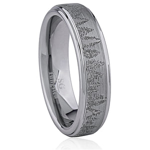 Tungsten Band with Forest Design | Size 9