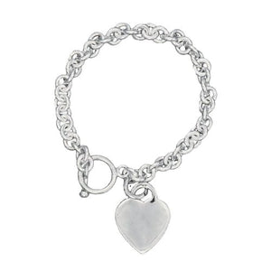 Sterling Silver Tiffany Inspired Heart Bracelet