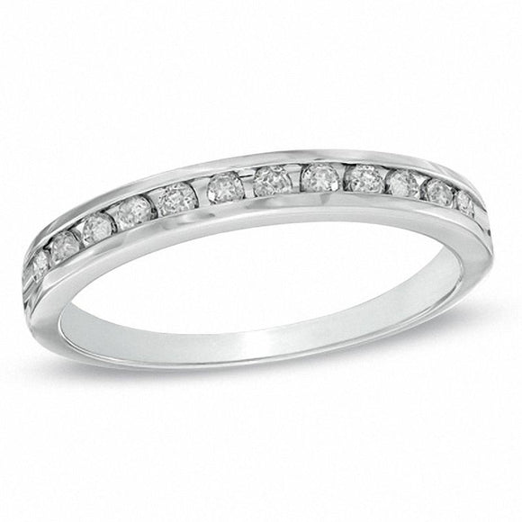 Sterling Silver Channel Set Cubic Zirconia Ring