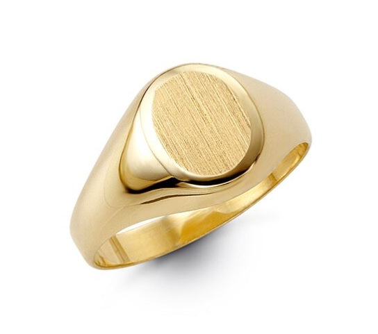 10K Gold Hollow Oval Top Signet Ring