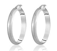 14K White Gold 30mm Hoop Earrings