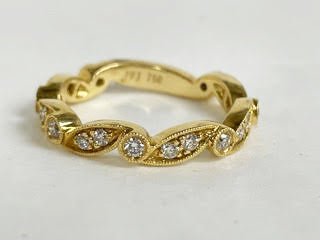 18K Yellow Gold Filigree Diamond Ring