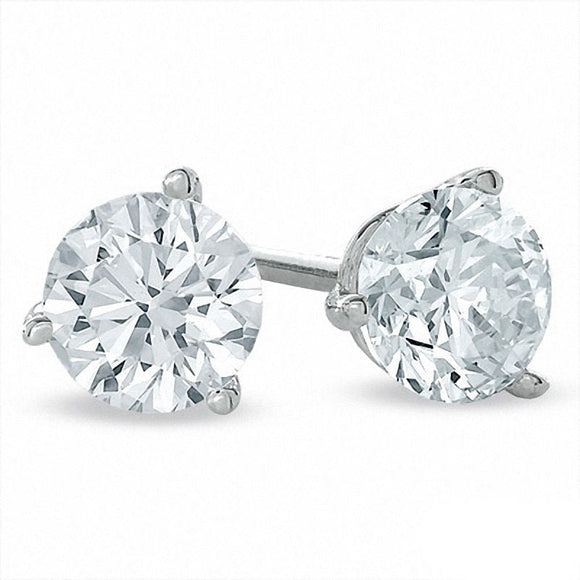 14K White Gold Lab Created Diamond Earrings