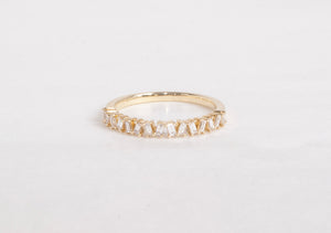 14K Yellow Gold 15 Baguette Diamond Ring