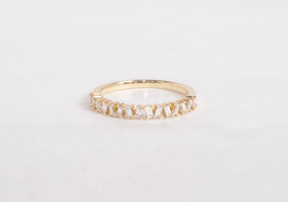 14K Yellow Gold 15 Baguette Diamond Ring