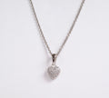 Sterling Silver Small Bombe Pave Heart Pendant with CZ by Miss Mimi