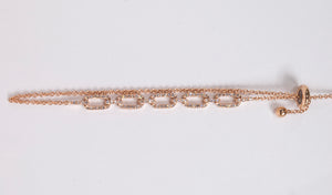 14K Rose Gold Mini Cuban Bracelet with Diamonds by Miss Mimi