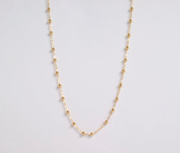 14K Gold Station Bead Necklace by Miss Mimi