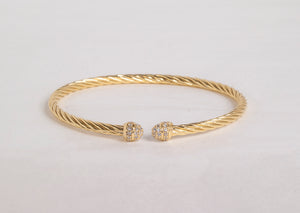 Gold Plated Sterling Silver Mini Twist Bangle by Miss Mimi
