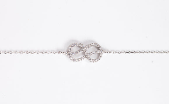 Sterling Silver Infinity Bracelet with Cubic Zirconia