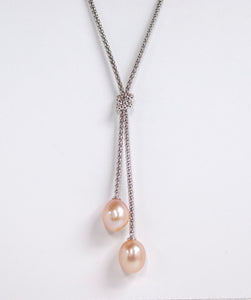 Sterling Silver Freshwater Peach Pearl Necklace
