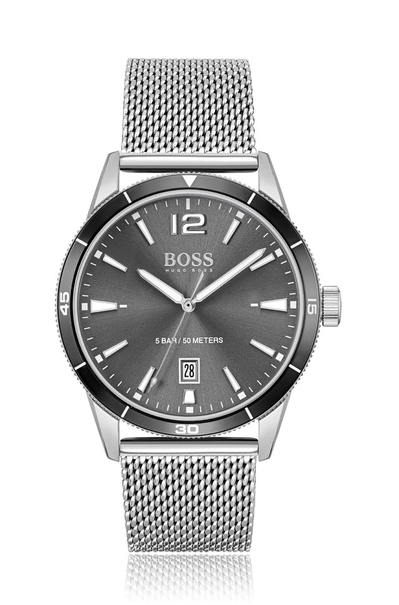 Hugo Boss Mesh-Bracelet Watch with Grey Dial