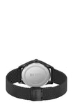 Hugo Boss Black-Plated Watch with Black Dial and Mesh Bracelet