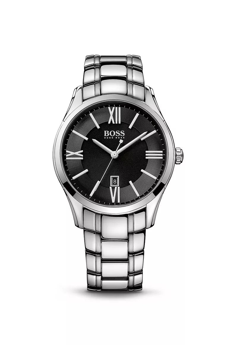 Hugo Boss Stainless Steel Bracelet Strap 3-Hand Quartz Ambassador Watch