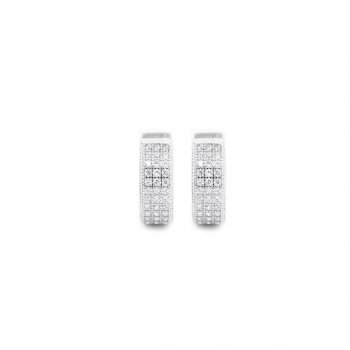Sterling Silver Cubic Zirconia Huggie Hoop Earrings