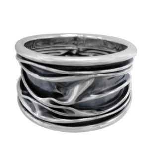Sterling Silver Ripple Design Ring
