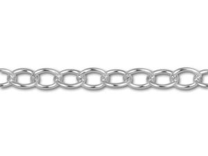 Sterling Silver Anklet Open Cable Chain 9"