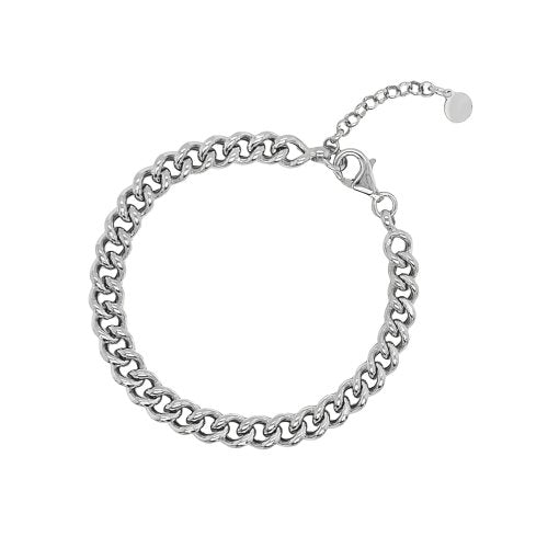 Sterling Silver Thick Curb link Bracelet | 8
