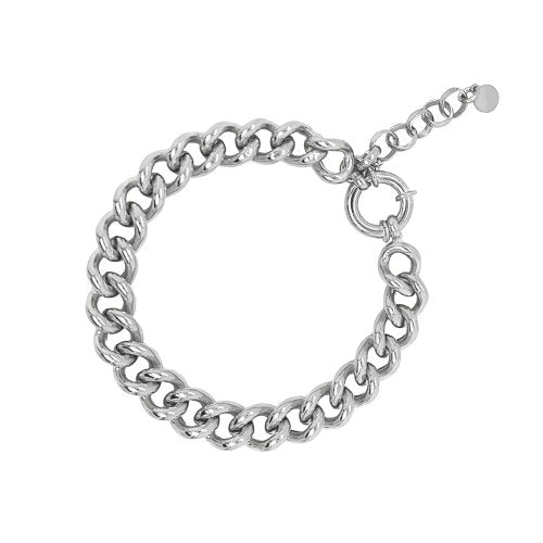 Sterling Silver Thick Curb link Bracelet | 8.5