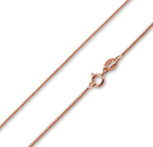 Rose Gold Plated Sterling Silver Box Chain 20"