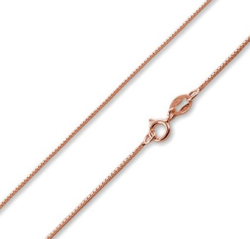 Rose Gold Plated Sterling Silver Box Chain 20