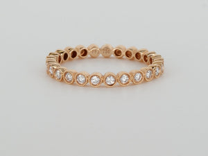 18K Rose Gold Stackable Diamond Ring
