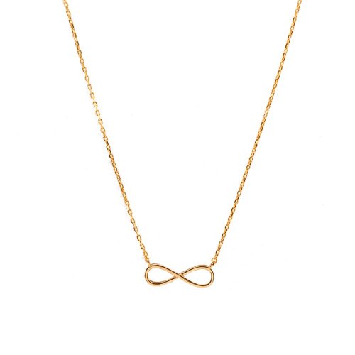 Yellow Gold Plated Infinity Necklace | 18