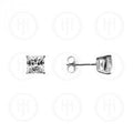 Sterling Silver Princess Cut Cubic Zirconia Studs | 7mm