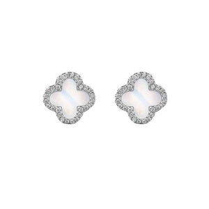 Sterling Silver Van Cleef® Inspired Stud Earrings