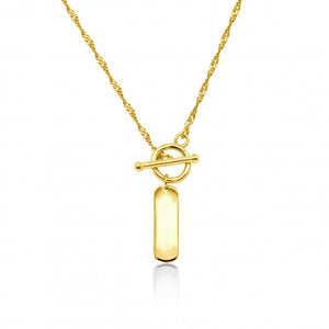 Yellow Gold Plated Art Deco Necklace | 16"
