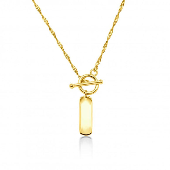 Yellow Gold Plated Art Deco Necklace | 16