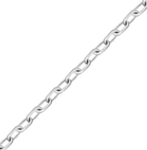 10K White Gold Cable Link Chain 20